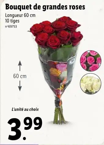 Lidl Bouquet de grandes roses offre