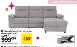 Conforama Canapé d'angle de relaxation électrique Louis offre