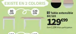 Conforama Table extensible 80/120 offre