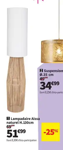 Conforama Lampadaire Aissa naturel offre