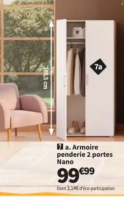 Conforama Armoire penderie 2 portes Nano offre