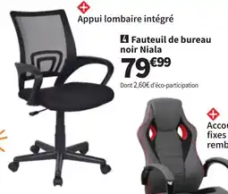 Conforama Fauteuil de bureau noir Niala offre