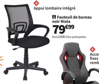 Conforama Fauteuil de bureau noir Niala offre