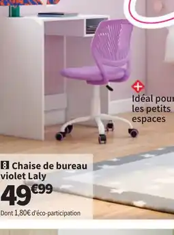 Conforama Chaise de bureau violet Laly offre