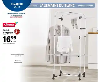 Lidl Séchoir à linge tour offre