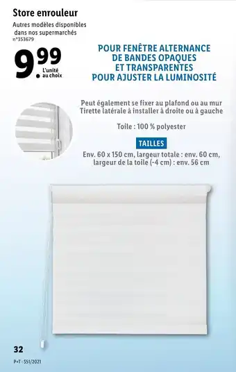 Lidl Store enrouleur offre