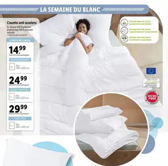 Lidl Couette anti-acariens offre