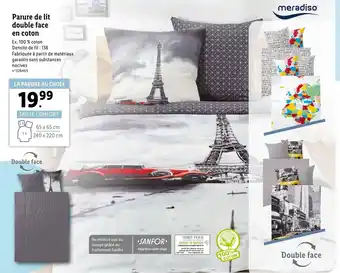 Lidl Parure de lit double face en coton offre