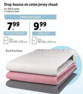 Lidl Drap-housse en coton jersey chaud offre