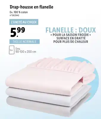 Lidl Drap-housse en flanelle offre