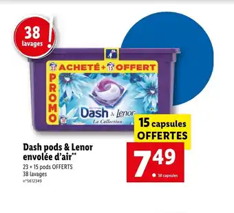 Lidl Dash pods & lenor envolée d'air offre
