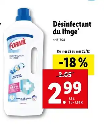 Lidl Désinfectant du linge offre