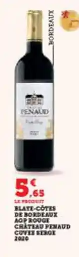 Super U Blaye-cotes de bordeaux aop rouge chateau penaud cover serge 2020 offre