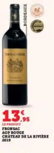Super U Fronsac aop rouge chateau de la rivière offre