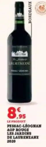 Super U Pessac leognan aop rouge les jardins de laurenzane 2020 offre