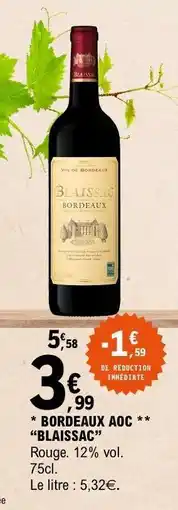 E.Leclerc BORDEAUX AOC BLAISSAC offre