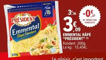 E.Leclerc Emmental Râpé Président offre