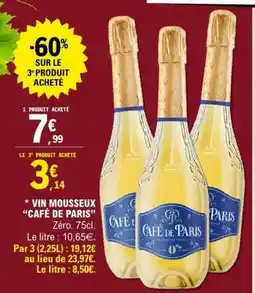 E.Leclerc Vin Mousseux Café De Paris offre