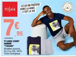 E.Leclerc PYJAMA COURT HOMME TISSAIA offre
