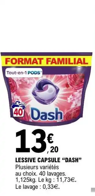 E.Leclerc LESSIVE CAPSULE “DASH” offre