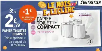 E.Leclerc PAPIER TOILETTE COMPACT offre