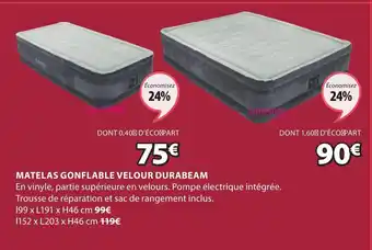 Matelas Gonflable Velour Durabeam