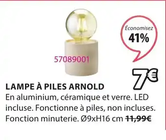 JYSK Lampe à Piles Arnold offre