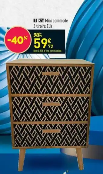 Conforama Mini Commode 3 Tiroirs Elis offre