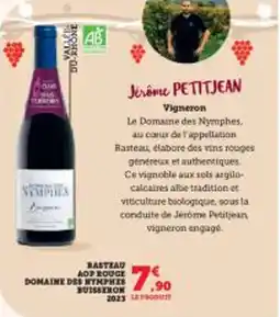 Super U Basteau aop rouge domaine des nymphes buisseron offre