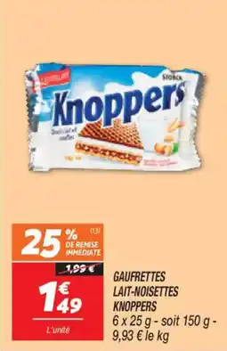 Netto Gaufrettes lait-noisettes knoppers offre