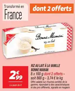 Netto Riz au lait à la vanille bonne maman offre