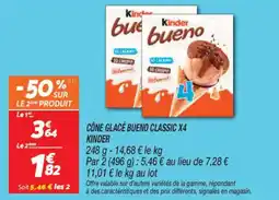 Netto Cône glace bueno classic x4 kinder offre