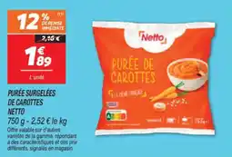 Netto Purée surgelées de carottes netto offre