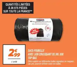 Netto Sacs poubelle avec lien coulissant de x80 top bag offre