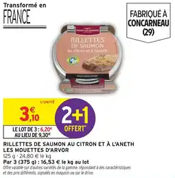 Intermarché Hyper Rillettes de saumon au citron et à l'aneth les mouettes d'arvor offre