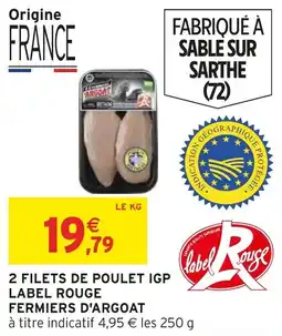 Intermarché Hyper 2 filets de poulet igp label rouge fermiers d'argoat offre