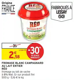 Intermarché Hyper Fromage blanc campagnard au lait entier réo offre