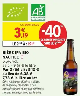 Intermarché Hyper Bière ipa bio nautile offre