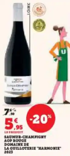 Super U Saumur-champigny aop rouge domaine de la guilloterie "harmonie 2023 offre