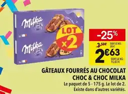 Supeco Gâteaux fourrés au chocolat choc & choc milka offre