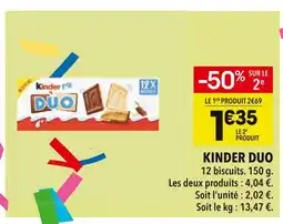Supeco Kinder KINDER DUO offre