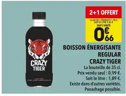Supeco Crazy Tiger Boisson énergisante Regular offre