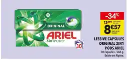 Supeco Ariel LESSIVE CAPSULES ORIGINAL 3IN1 PODS offre