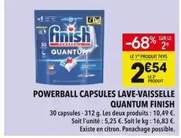 Supeco Finish Powerball capsules lave-vaisselle Quantum offre