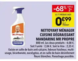 Supeco Mr. Propre Nettoyant ménager cuisine dégraissant mandarine offre