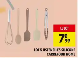 Supeco CARREFOUR HOME Lot 5 ustensiles silicone offre