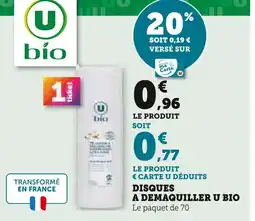 U Express U Bio Disques à démaquiller U Bio offre