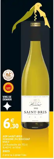 Intermarché DOMAINE DE BOUCHAT AOP Saint-Bris, HVE3 offre
