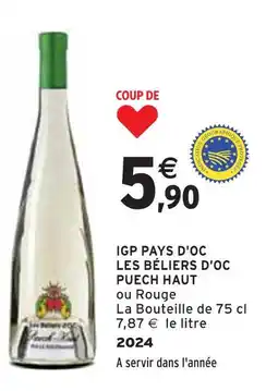 Intermarché Igp pays d'oc les béliers d'oc puech haut offre