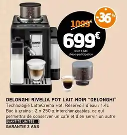 E.Leclerc Delonghi - delonghi rivelia pot lait noir offre
